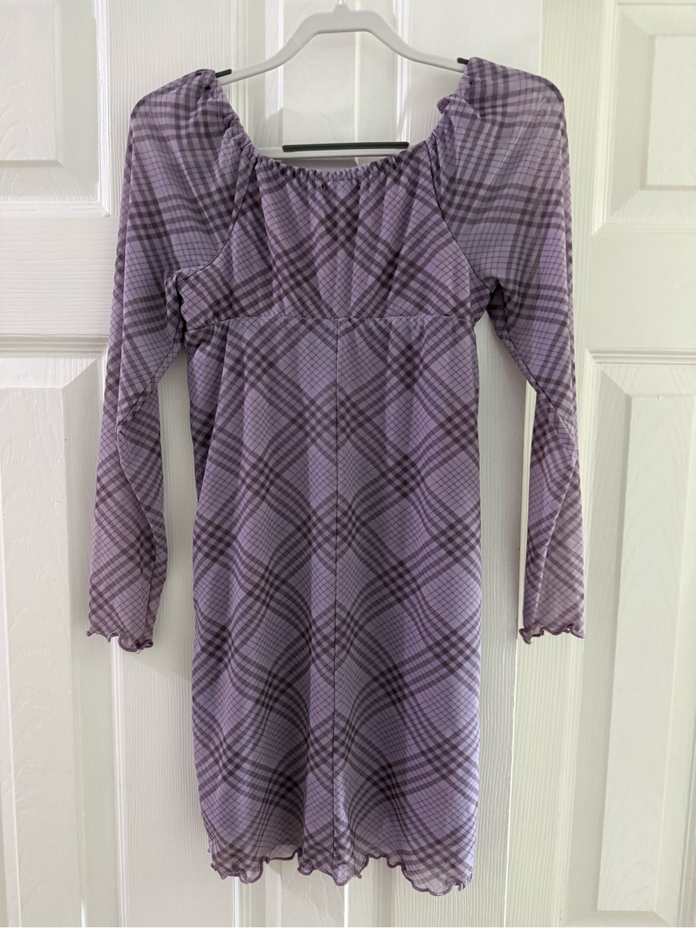 💜🖤 Plaid Long Sleeve Dress 🖤💜